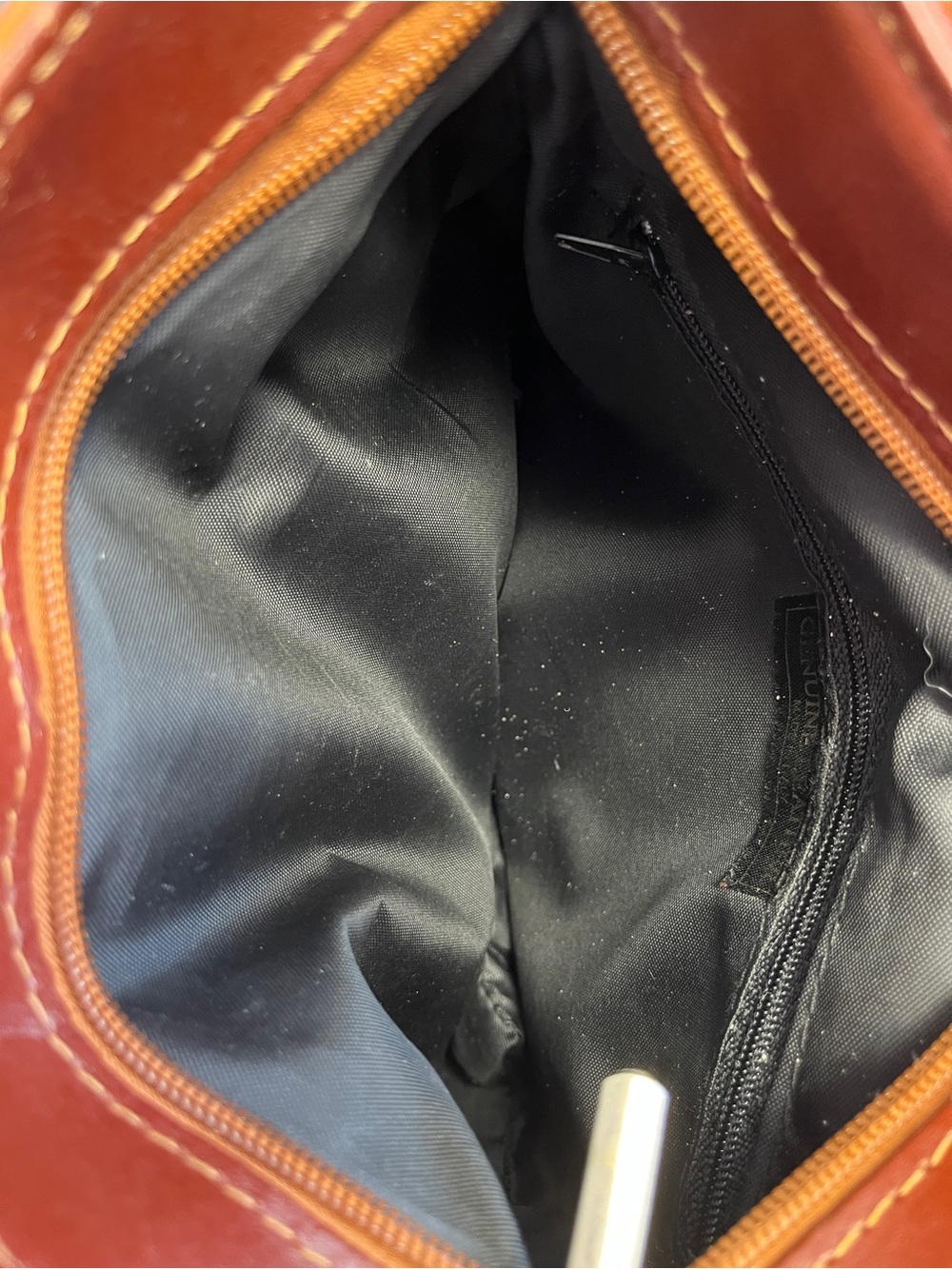 Vera Pelle Genuine Leather Italian Crossbody Shoulder Bag Brown - Picture 8 of 16